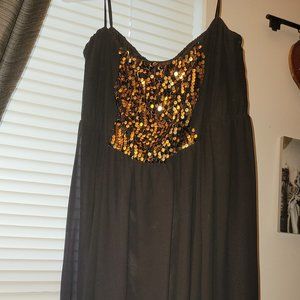 Torrid strapless gold sequin dress